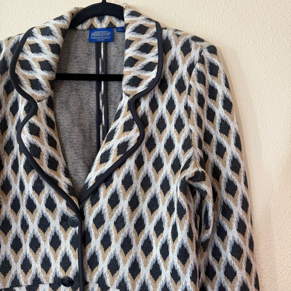 Pendleton Women's Geometric Patterned Blazer L - image 2